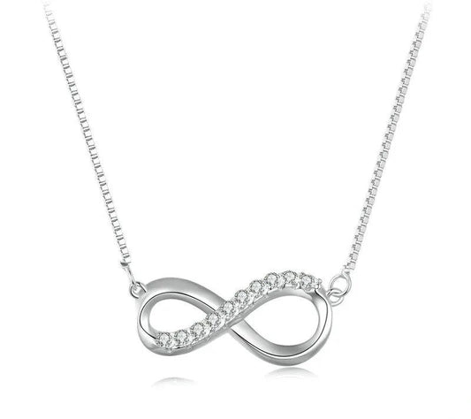925 Sterling Silver Moissanite Infinite Love Necklace - TEA LU SHOP