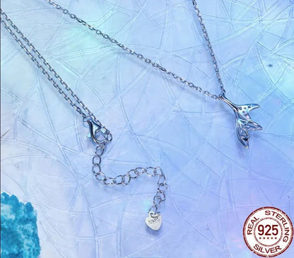 White Gold Plated Fish Tail Necklace
