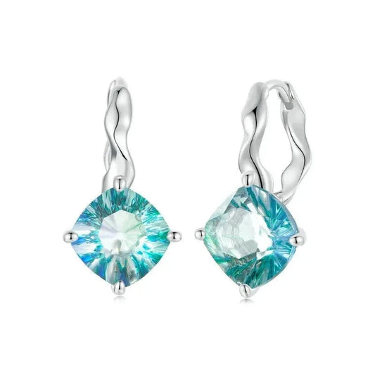Blue-green Hoop Earrings