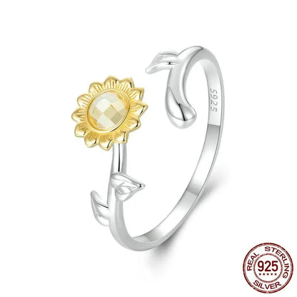 Sunflower Adjustable Finger Ring