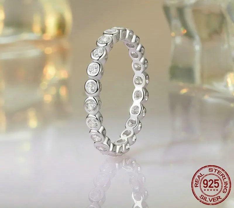 925 Sterling Silver Moissanite Bubble Ring - Shine Bright Store