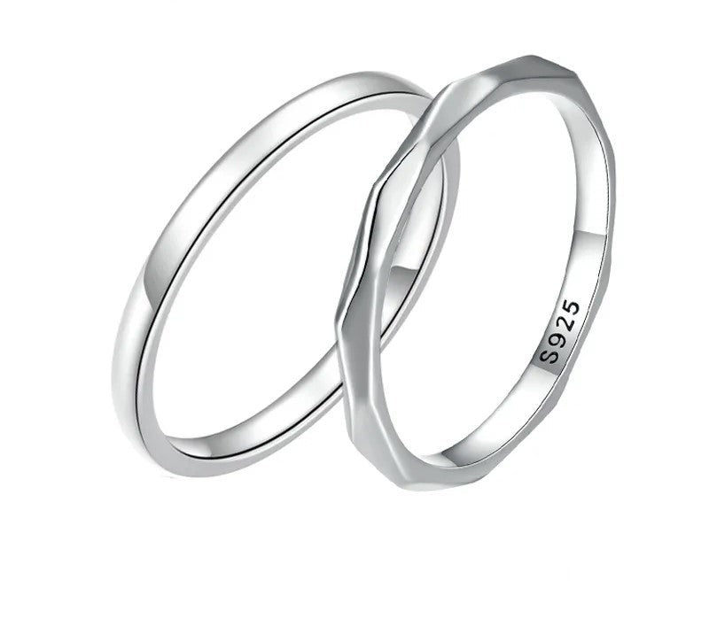 925 Sterling Silver Minimalism Simple Ring - TEA LU SHOP