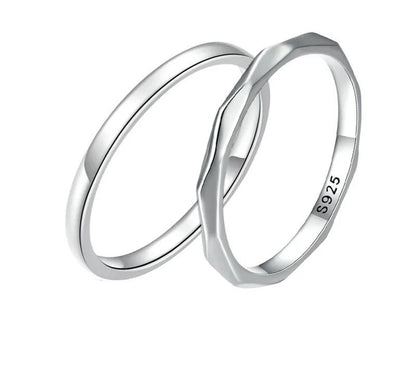925 Sterling Silver Minimalism Simple Ring - TEA LU SHOP