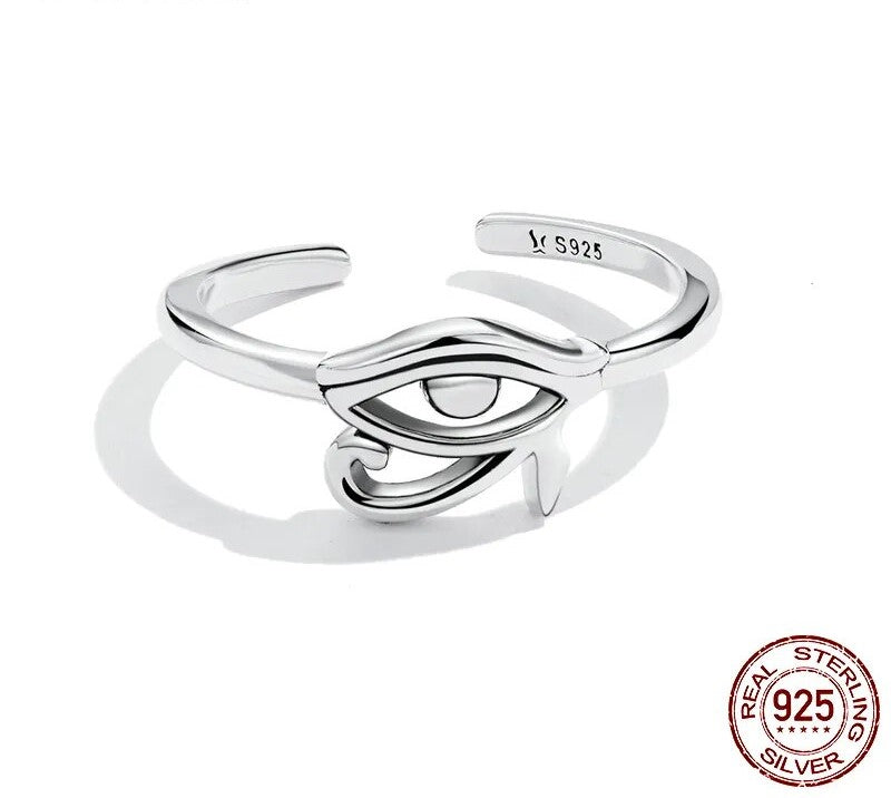 925 Sterling Silver Eye of Horus Ring - TEA LU SHOP