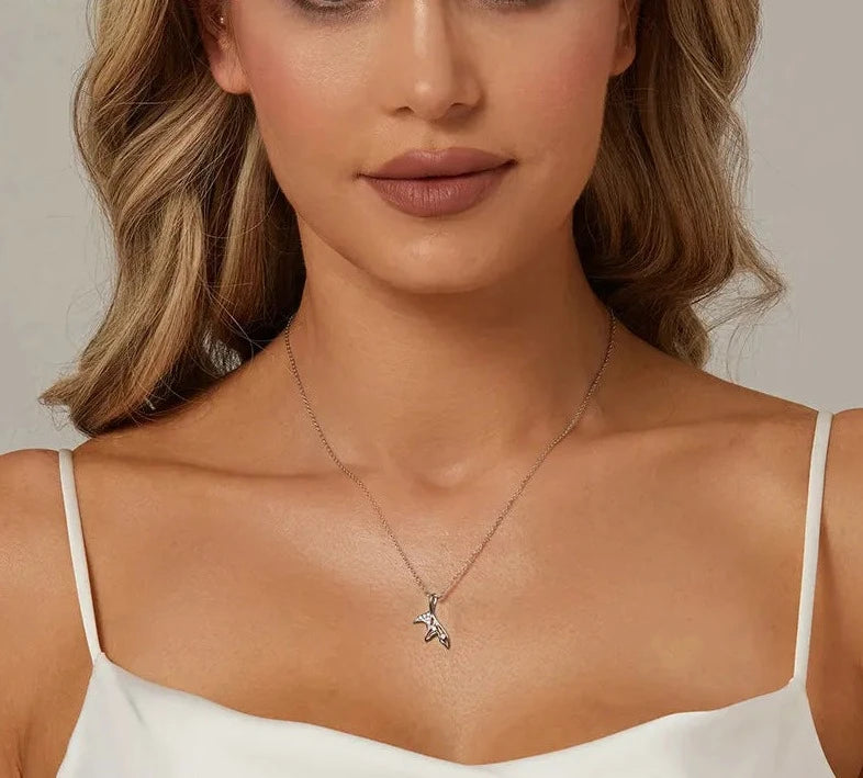 White Gold Plated Fish Tail Necklace