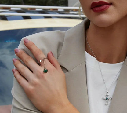 925 Sterling Silver Natural Malachite Ring