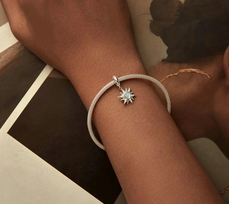 925 Sterling Silver Colorful Sunshine Charm - TEA LU SHOP