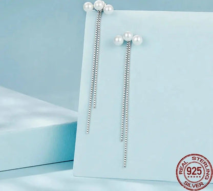 925 Sterling Silver Pearl Stud Earrings