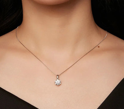925 Sterling Silver Moissanite Necklace - TEA LU SHOP
