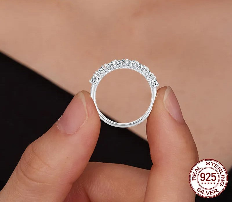 925 Sterling Silver Moissanite Ring - TEA LU SHOP