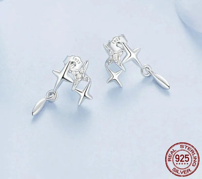 925 Sterling Silver Tiny Star Earrings