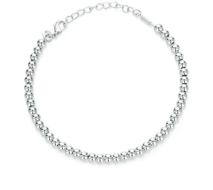 925 Sterling Silver Bead Bracelet - TEA LU SHOP
