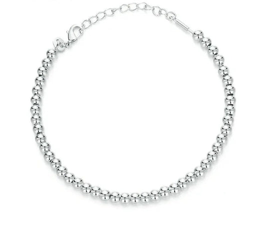 925 Sterling Silver Bead Bracelet - TEA LU SHOP