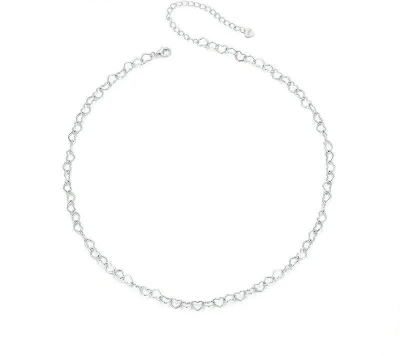 925 Sterling Silver Heart Necklace - TEA LU SHOP