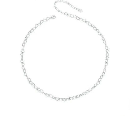 925 Sterling Silver Heart Necklace - TEA LU SHOP