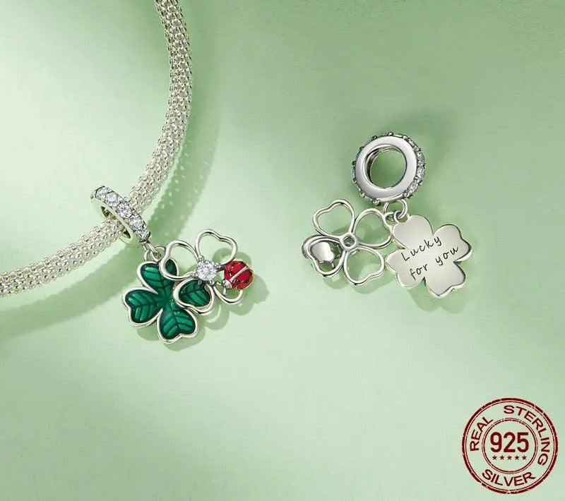 925 Sterling Silver Four-leaf Clover Charms - Shine Bright Store