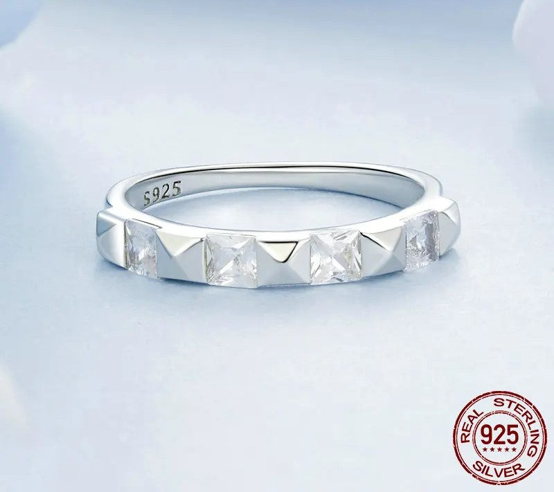 925 Sterling Silver Sparkling Zircon Stackable Ring - Shine Bright Store