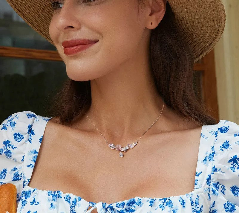925 Sterling Silver Romantic Flower Necklace - Shine Bright Store