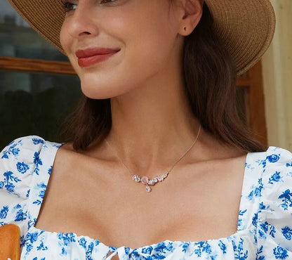 925 Sterling Silver Romantic Flower Necklace - Shine Bright Store