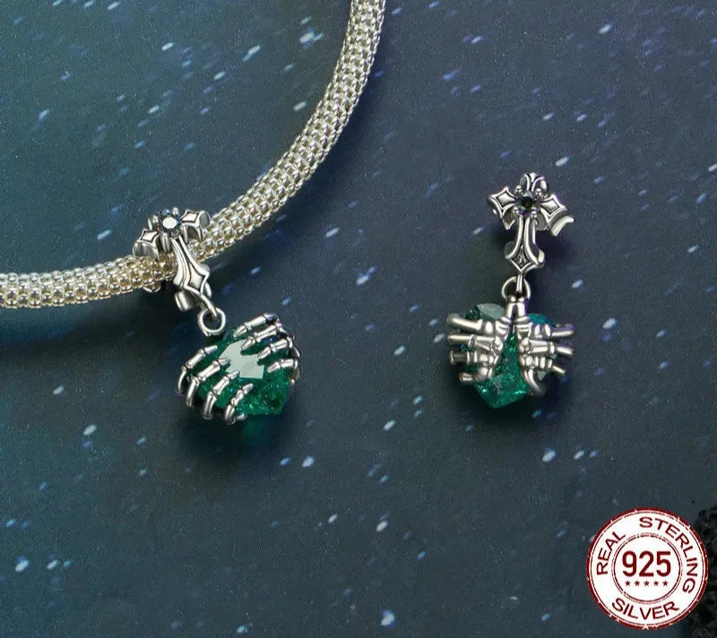 925 Sterling Silver Skull Heart Pendant