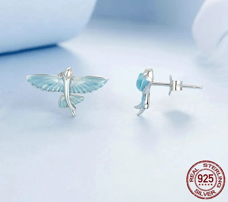 925 Sterling Silver Flying Fish Stud Earrings - Shine Bright Store
