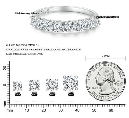 925 Sterling Silver Moissanite Ring - TEA LU SHOP