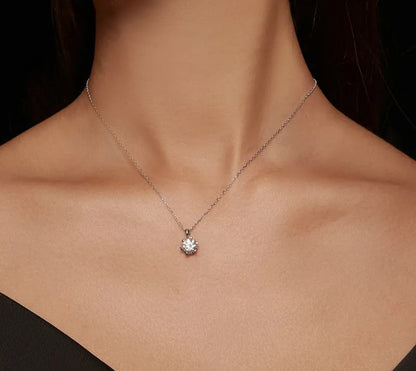 925 Sterling Silver Moissanite Necklace - TEA LU SHOP