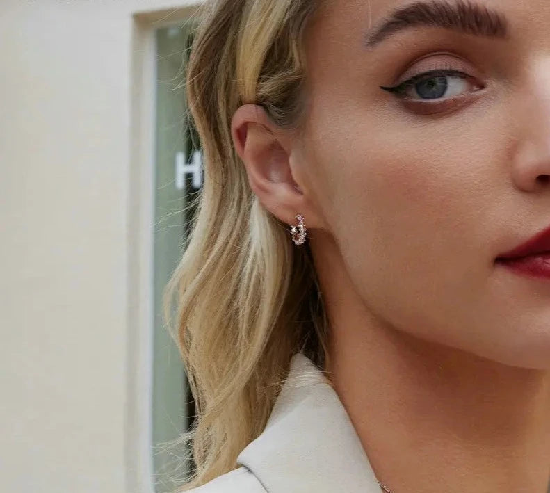 Iris Flower Hoop Earrings
