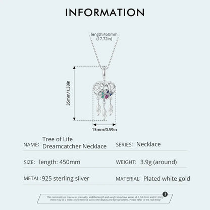 925 Sterling Silver Vintage Tree of Life Necklace - TEA LU SHOP