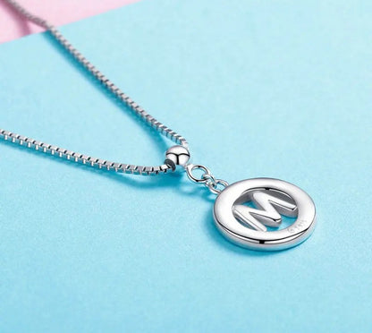 925 Sterling Silver Vintage Letter A to Z Necklace - TEA LU SHOP
