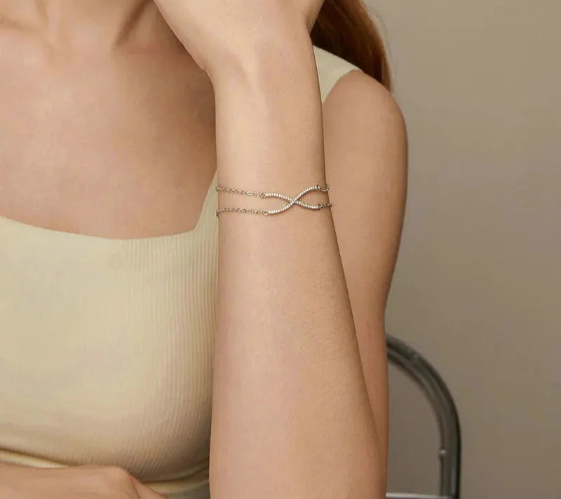 Classic Crossed X Double-Layer Bracelet