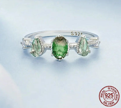 925 Sterling Silver Eternity Gradient Ring - TEA LU SHOP