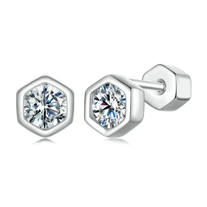 Classic Hexagonal Moissanite Earrings