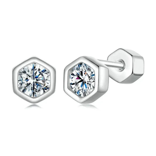 Classic Hexagonal Moissanite Earrings