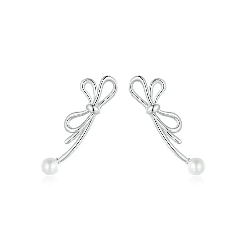 925 Sterling Silver Bow Stud Earrings