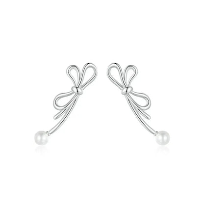925 Sterling Silver Bow Stud Earrings