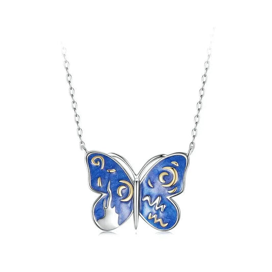 925 Sterling Silver Butterfly Pendant Necklace