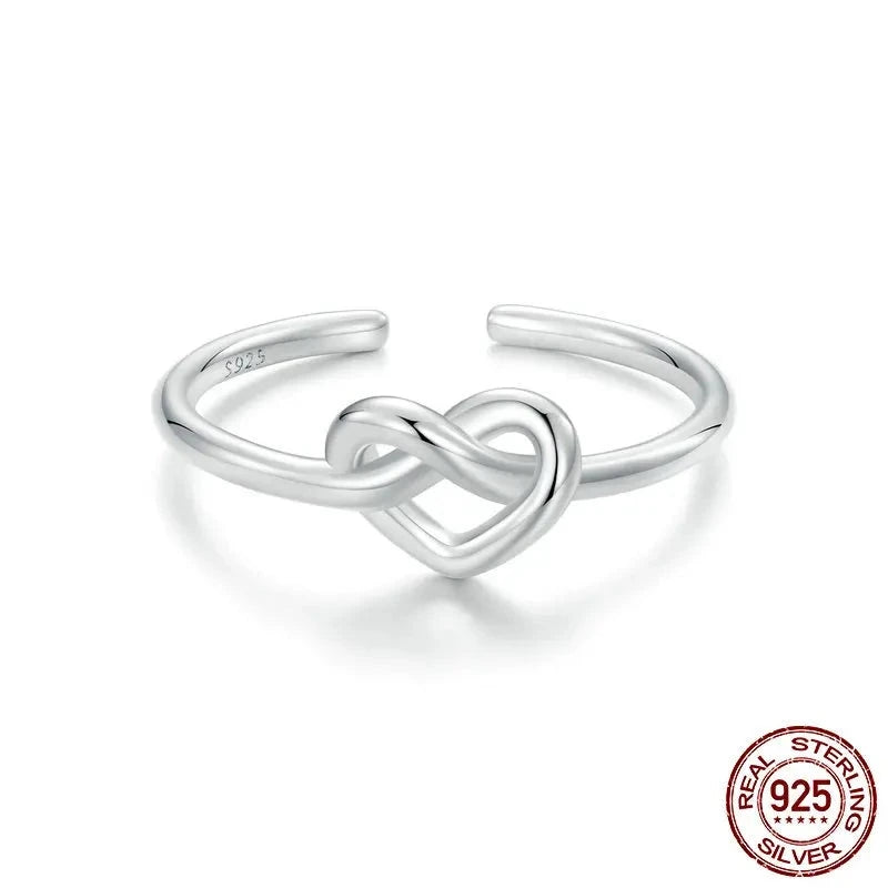 Entwined Heart Open Adjustable Ring