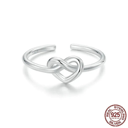 Entwined Heart Open Adjustable Ring