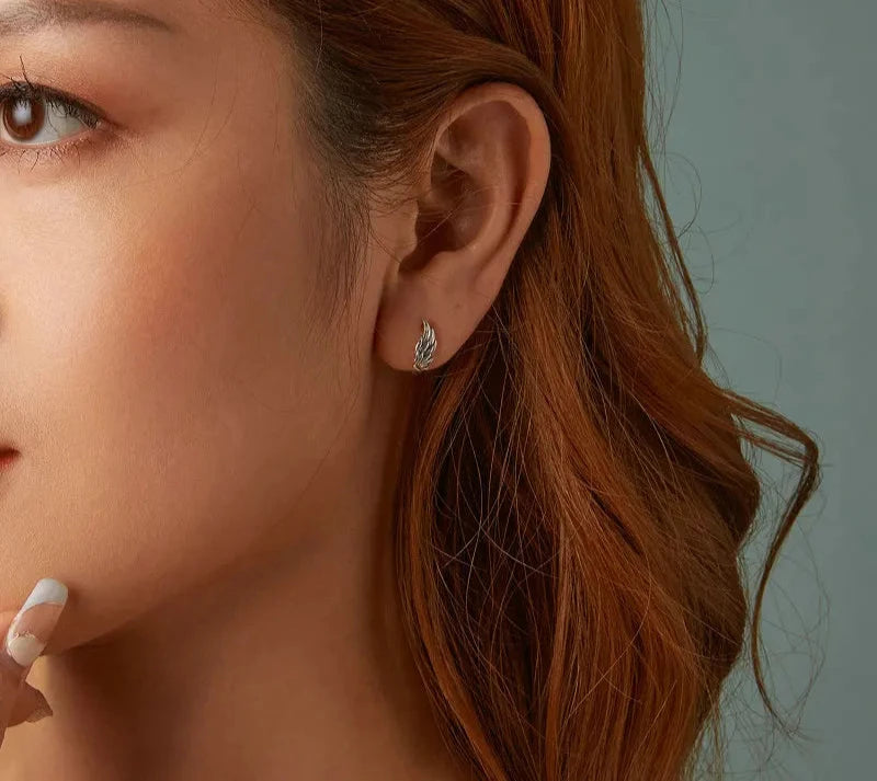 925 Sterling Silver Wing Hoop Earrings