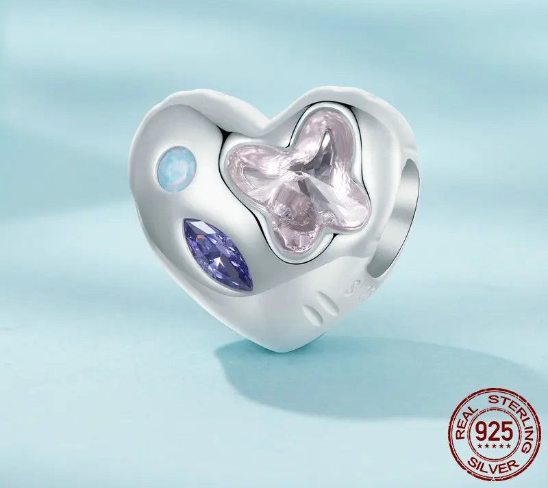 925 Sterling Silver Heart-shaped Balloon Charm - Shine Bright Store