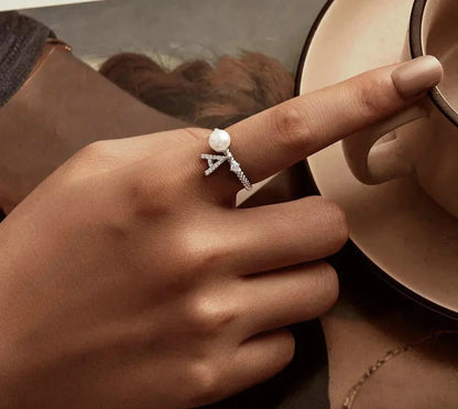 925 Sterling Silver Letter Open Statement Ring