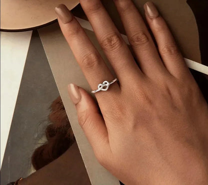 Entwined Heart Open Adjustable Ring