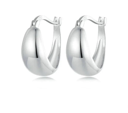 925 Sterling Silver Minimalist Open Hoop Earrings - TEA LU SHOP