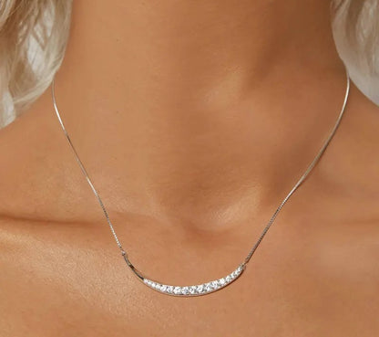 925 Sterling Silver Delicate Classic Moon Necklace - TEA LU SHOP