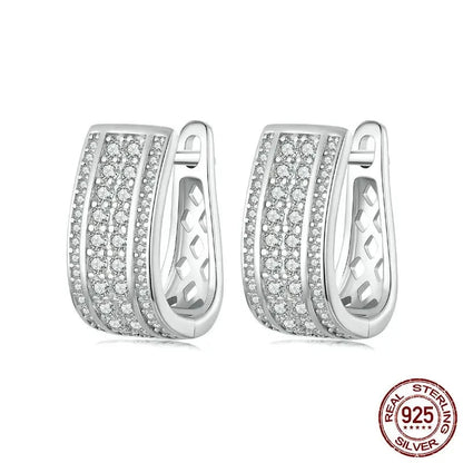 Sparkling Cube Hoop Earrings