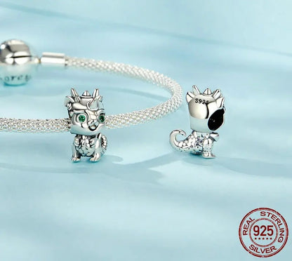 925 Sterling Silver Cute Dragon Charm for Charm Bracelets - TEA LU SHOP