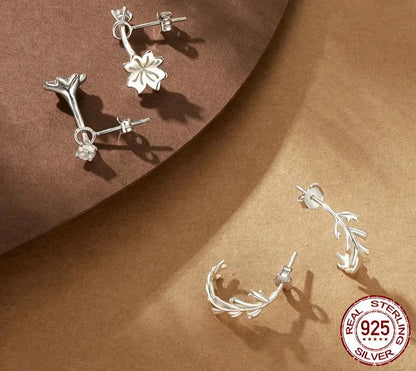925 Sterling Silver Flower Stud Earrings