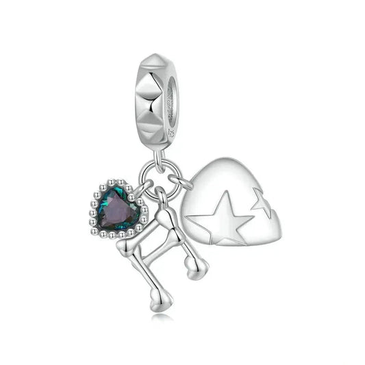 925 Sterling Silver Rock Music Pendant
