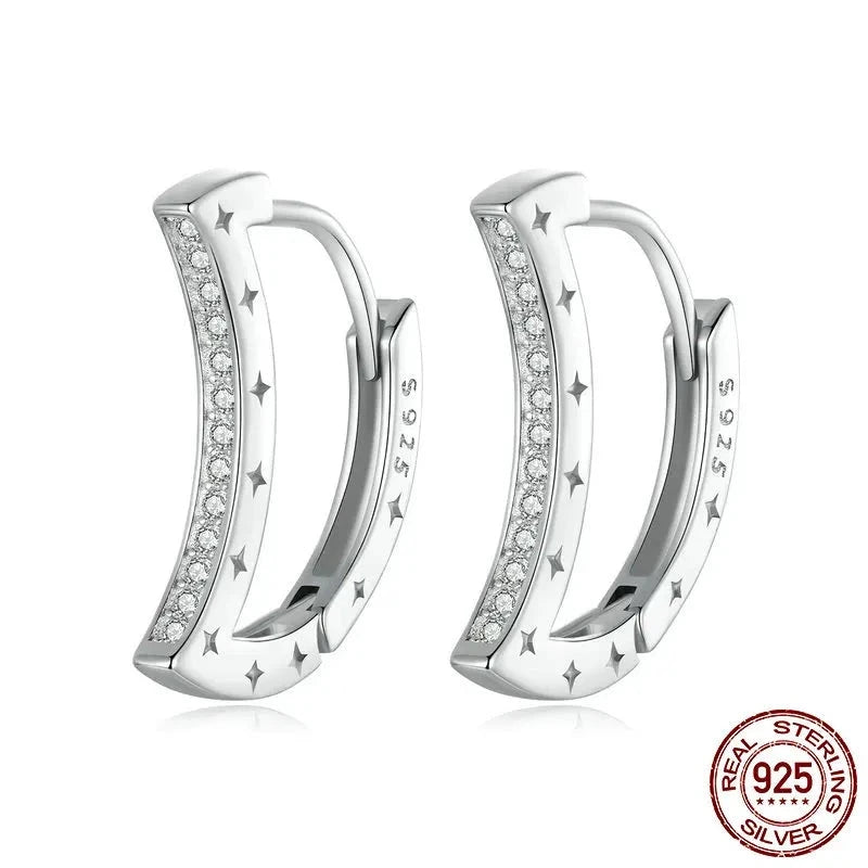 Exquisite Moon and Star Huggie Hoop Earrings